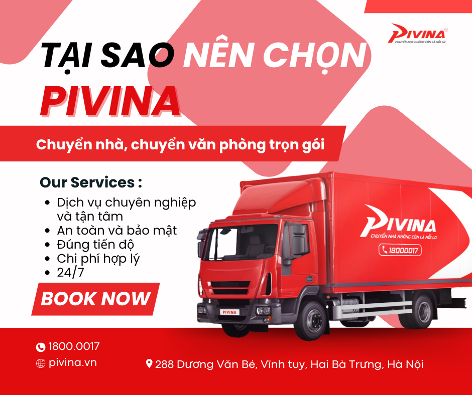 Dịch vụ chuyển nhà, chuyển văn phòng trọn gói Pivina