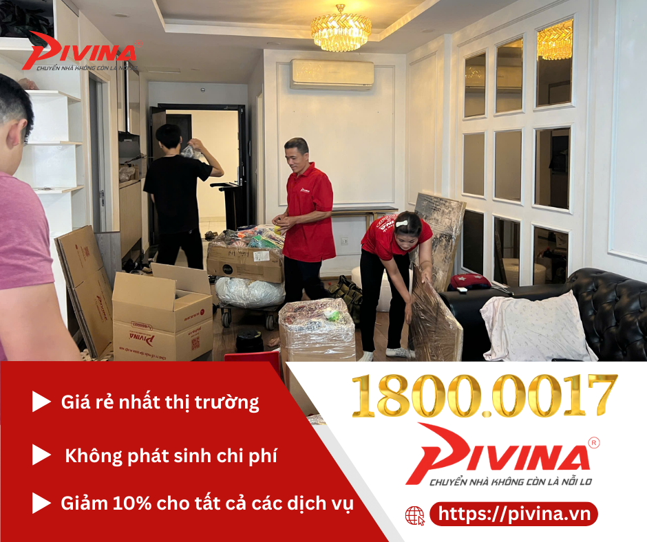 Dịch vụ chuyển nhà, chuyển văn phòng trọn gói PIVINA với hơn 10 năm trong ngành