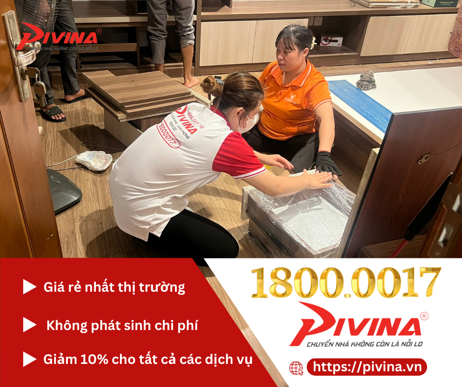 Dịch vụ chuyển nhà, chuyển văn phòng trọn gói PIVINA cùng đội ngũ nhân viên chuyên nghiệp